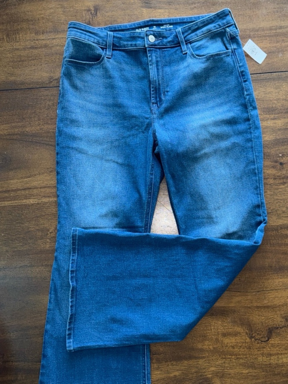 Old Navy Wow Flare High Rise Medium Wash Denim Blue Jeans 10 Short New NWT